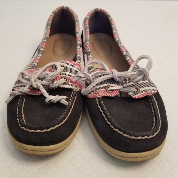 Sperry Top Sider Womens Size 8.5M STS96670 Black, Stripes Leather/ Fabric - Picture 1 of 6